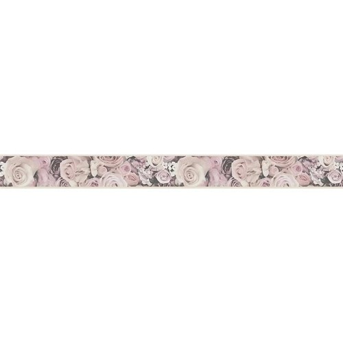 Pink floral wallpaper border - pink,