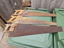 Large Vintage Wood Hand Saw