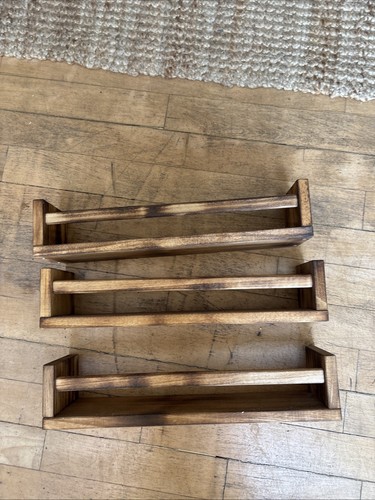 Three wooden spice racks - wooden,