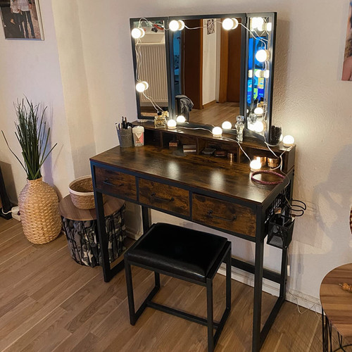 Dressing table with mirror and - with,