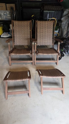 Teak rattan steamer - x,