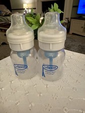2x Dr Browns Natural Flow Anti Colic Bottles Wide 120ml 4oz Baby 