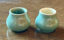 2 Denby Bourne Manor Green Small Open Condiment Pots BEAUTIFUL CONDITION