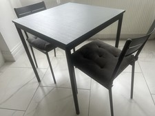 IKEA Sandsberg Black Table 67x67cm and 2 IKEA chairs