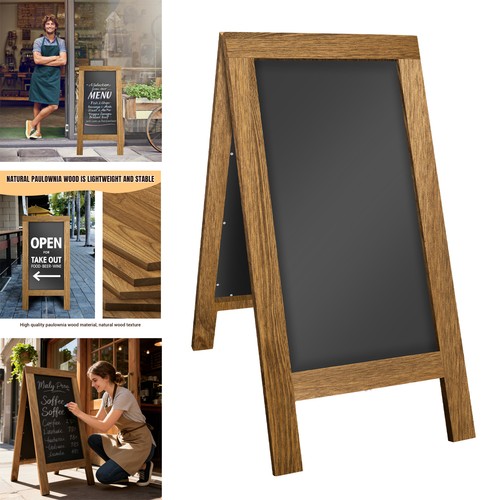 Easel chalkboard shelf wooden - easel,
