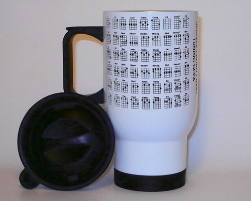 Ukulele chord chart travel mug - ukulele,