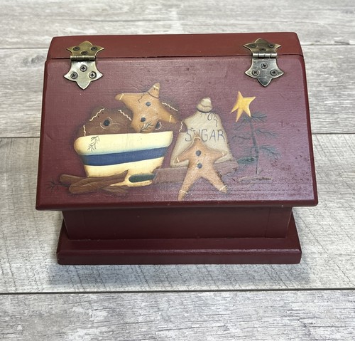 Vintage wooden recipe - wooden, box
