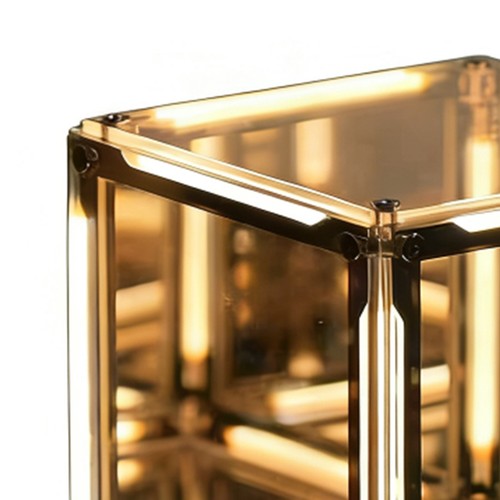 Yellow infinity mirror - yellow, cube