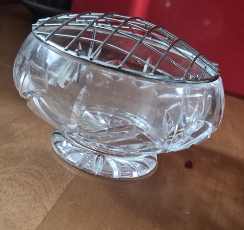 Cut glass crystal rose bowl - crystal,