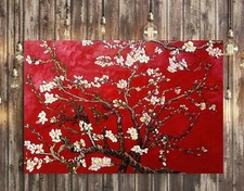VINCENT VAN GOGH ALMON BLOSSOM RED FRAMED CANVAS WALL ART PRINT OR POSTER PAPER