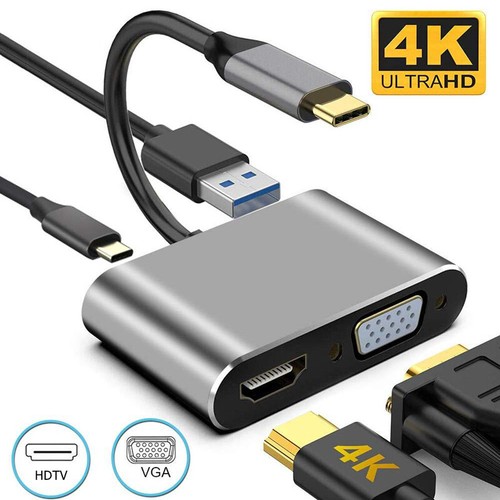 Usb hdmi vga hub dock - usb-c, 3.1