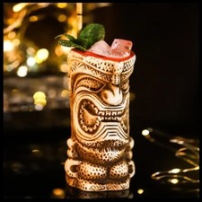 Happy Tiki Cocktail Cup 400ml - Hawaiian Ceramic Beer Wine Mug
