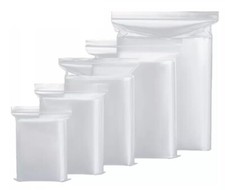 Clear Grip Seal Zip Bags Poly Plastic Press Seal Baggies - All Sizes