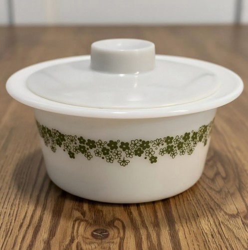 Vtg pyrex spring blossom green - vtg,