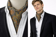 Gold Men's Cravat Ascot Tie