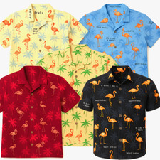 Mens Hawaiian Shirt Floral Palm Tree Printed Short Sleeve Summer Beach T-Shirt