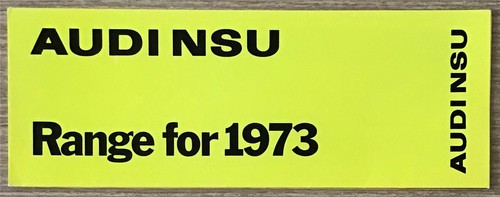 Audi nsu car range - nsu, sales