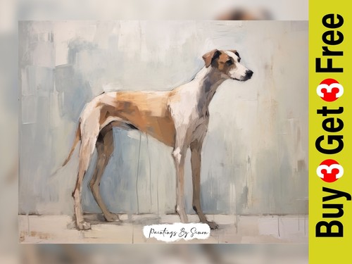 Elegant greyhound dog x7 - elegant, 5"x7