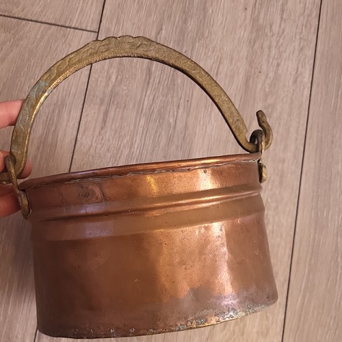 Copper pot with - , swing/bail