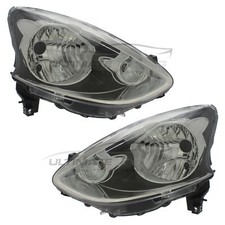 Headlights Fits Nissan Micra K13 W02A 2013-2017 Black Inner Headlamps 1 Pair