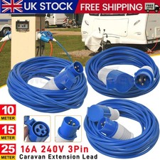 10M/15M/25M Caravan Mains Hook Up Cable Extension Lead Motorhome Camping Boat