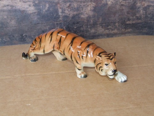 Stalking tiger figurine - figurine, by