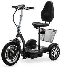 Folding 3 Wheel Electric Mobility Scooter Tricycle Trike Black VELECO ZT16