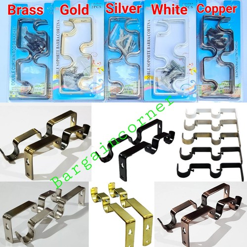 Curtain brackets double - double, pole