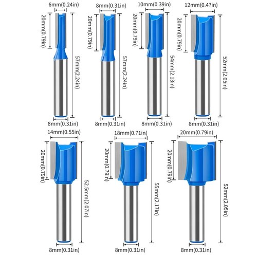 8mm shank straight woodworking - shank,
