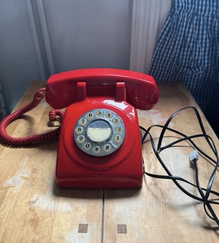 Retro telephone red landline - retro,