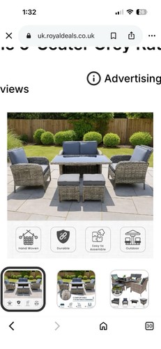 Grey rattan garden furniture - rattan,