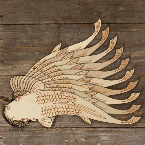 10x wooden koi - koi, swimming