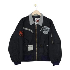 Vintage Campri Los Angeles Kings Jacket Mens Size S Black NHL Oversized 90s