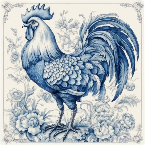 Delft tile stickers 48x blue - stickers,