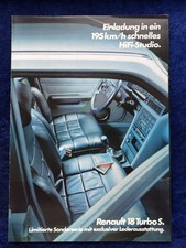 Renault 18 Turbo S Brochure