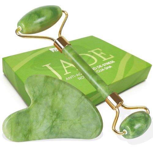 Jade roller gua sha - jade, set