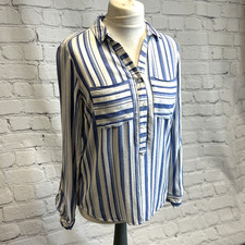 Falmer Heritage womens Shirt Blue White Stripes Top Nautical Holiday UK 12