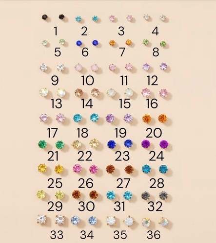 Pair stud earrings colour - 1x,