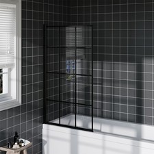 Bath Shower Screen Single/4/5 Folding Wet Room Grey/Clear Glass Panel 800/1200mm