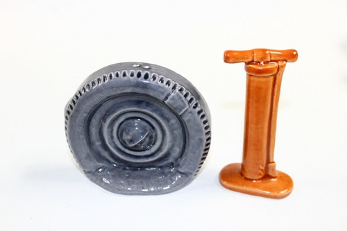 Vintage flat tire - tire, pump