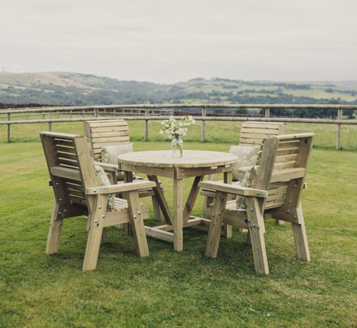 Wooden patio set - wooden, table