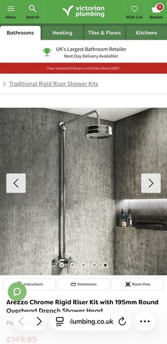 Arezza chrome rigid riser - arezza,