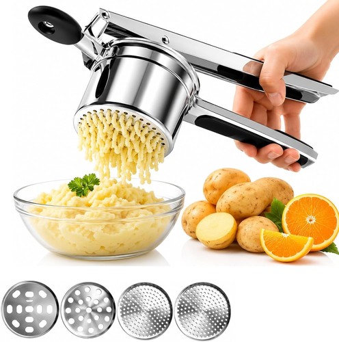 Stainless steel potato ricer - steel,