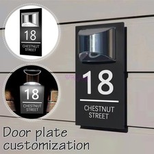 New Arrivals Personalised House Number Plaque LED Solar Light Door Sign Custom