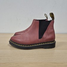 Dr Martens 2976 Bianca Pointed Toe Red Cherry Leather Chelsea Ankle Boots Uk 5