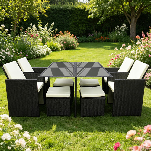 Rattan garden furniture - garden,