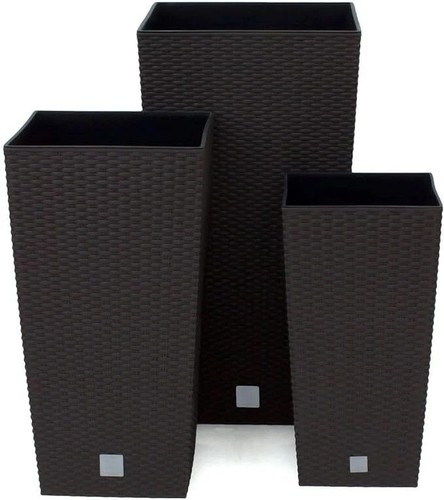 Plant pot rattan tall square - pot,