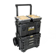 JCB Site System 5-Piece Tool Storage Set Heavy Duty Toolbox Wheels Cart Trolley