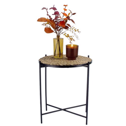 Rattan design metal side - metal,