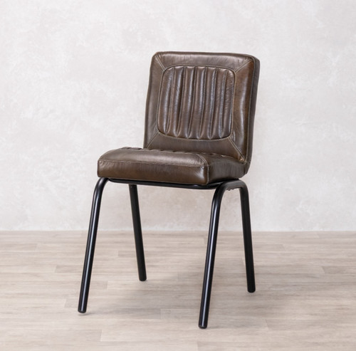 Dark olive leather dining - olive,
